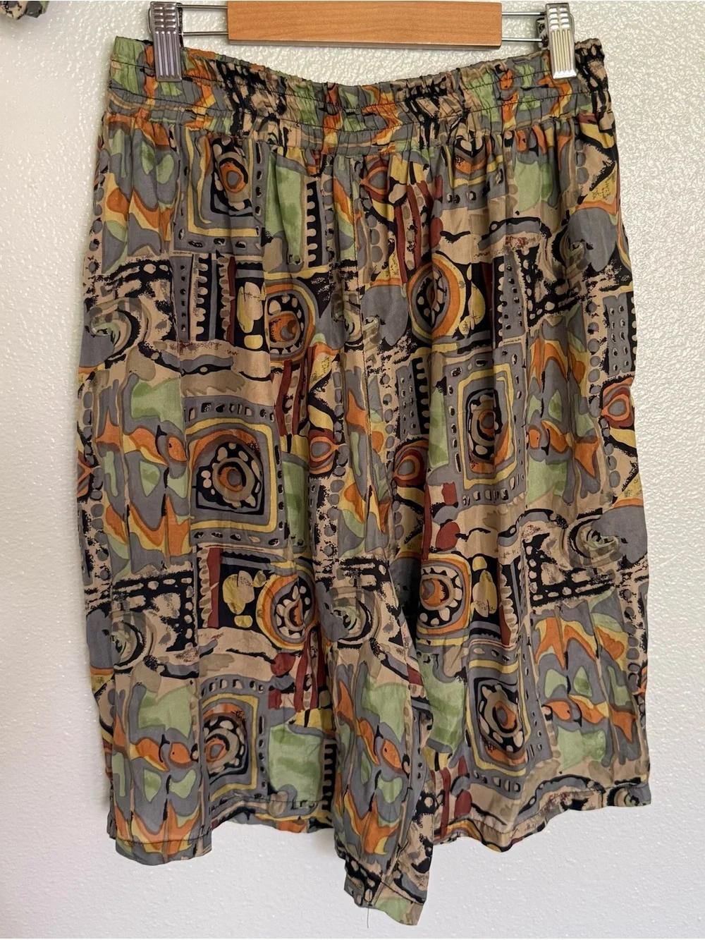 Vintage 90s 100% Silk Abstract Print Matching Lounge Set | Jane Ashley